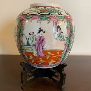 Chinese Vintage Vase with Stand